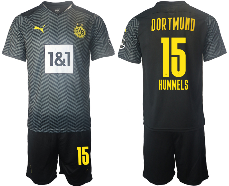Men 2021-2022 Club Borussia Dortmund away black #15 Soccer Jersey->borussia dortmund jersey->Soccer Club Jersey